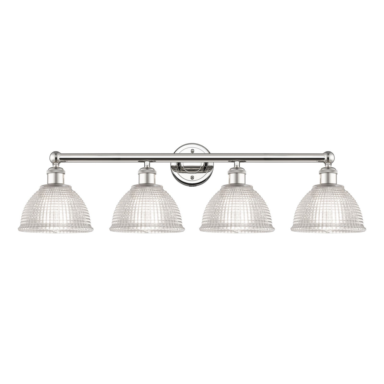Innovations Arietta 35in 4-Light Bath Vanity Light | Industrial Modern Contempo Polished Nickel and Clear Glass | Damp Rated | Model 616-4W-PN-G422