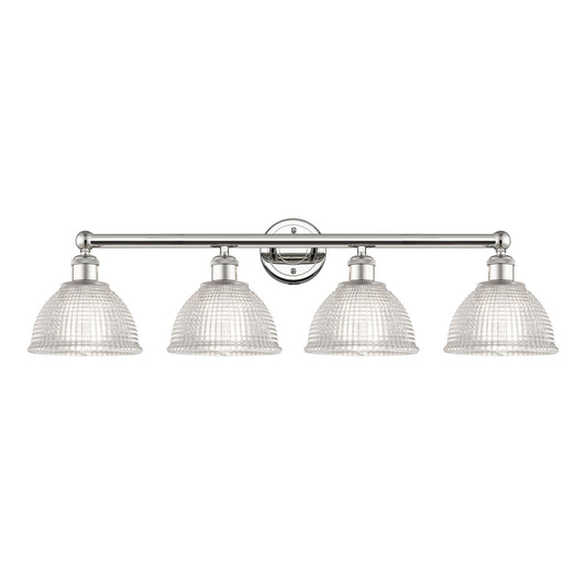 Innovations Arietta 35in 4-Light Bath Vanity Light | Industrial Modern Contempo Polished Nickel and Clear Glass | Damp Rated | Model 616-4W-PN-G422