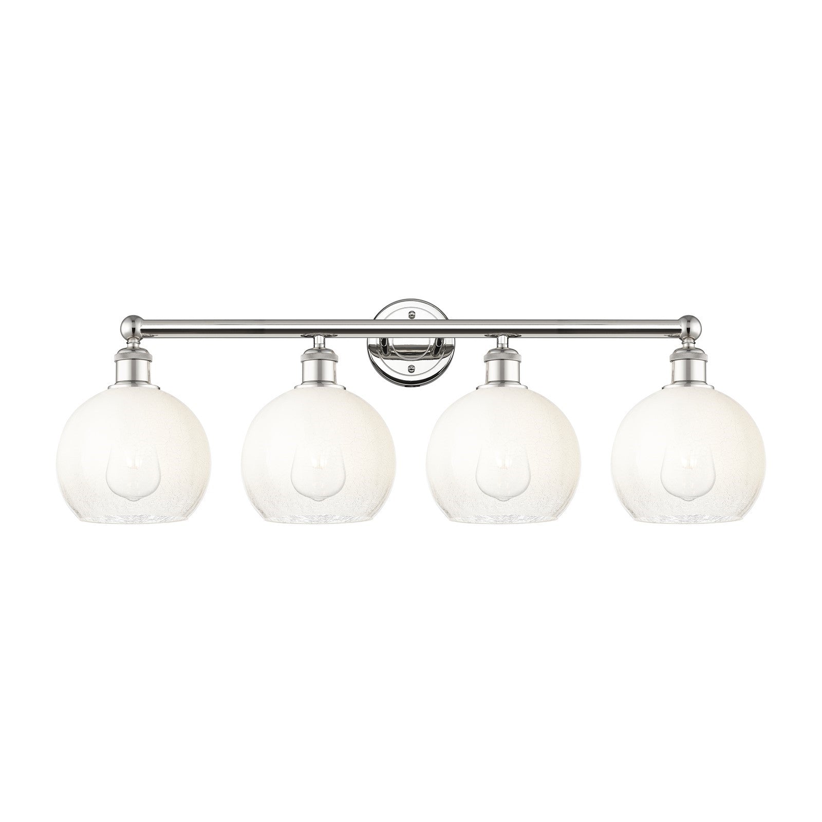 Innovations Brookhaven Globe 35in 4-Light Bath Vanity Light | Industrial Polished Nickel and Opal Glass | Bathroom Vanity | Model 616-4W-PN-G483-8OP