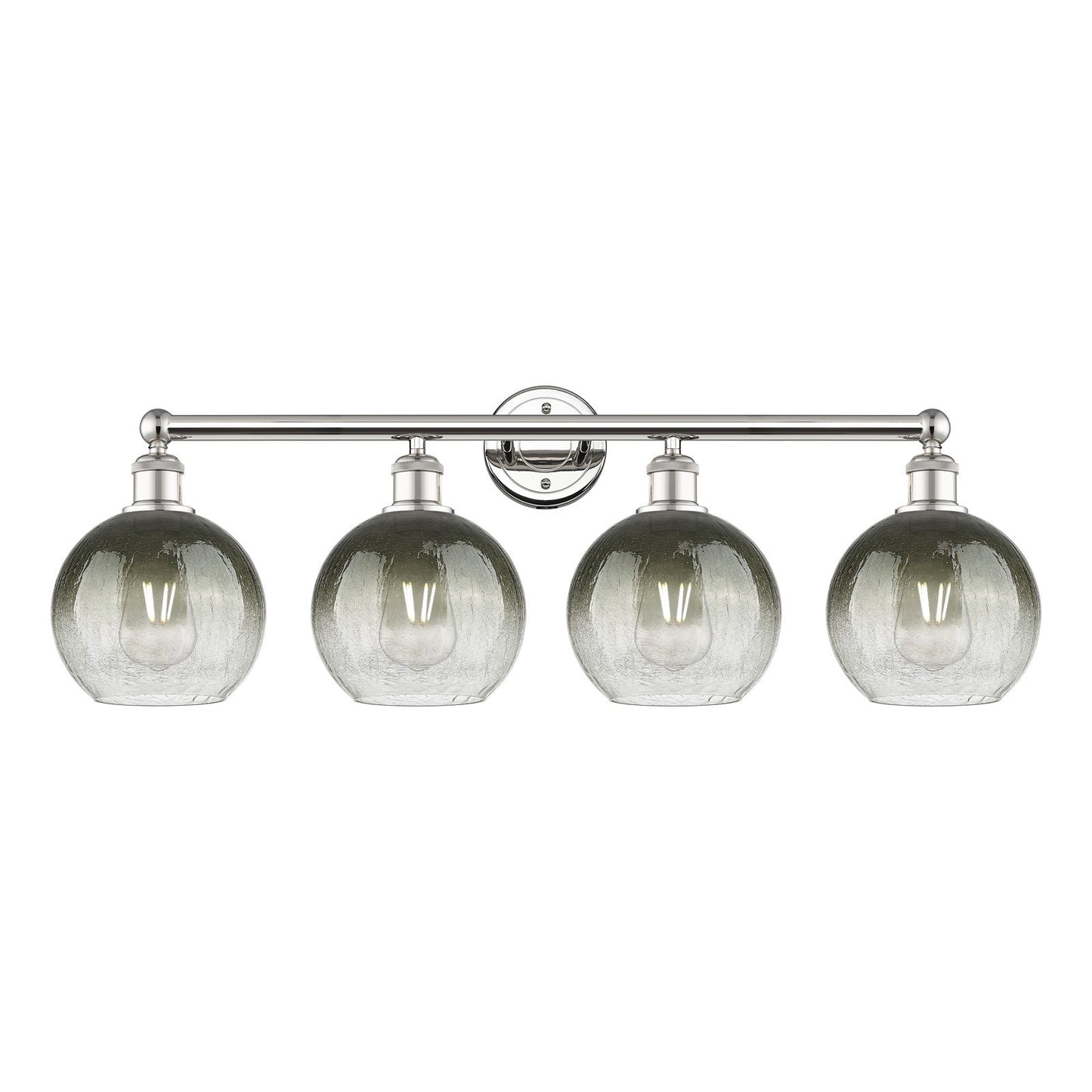 Innovations Brookhaven Globe 35in 4-Light Bath Vanity Light | Industrial Polished Nickel Steel and Slate Glass | Bathroom | Model 616-4W-PN-G483-8SL