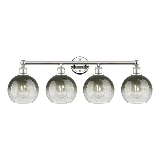 Innovations Brookhaven Globe 35in 4-Light Bath Vanity Light | Industrial Polished Nickel Steel and Slate Glass | Bathroom | Model 616-4W-PN-G483-8SL