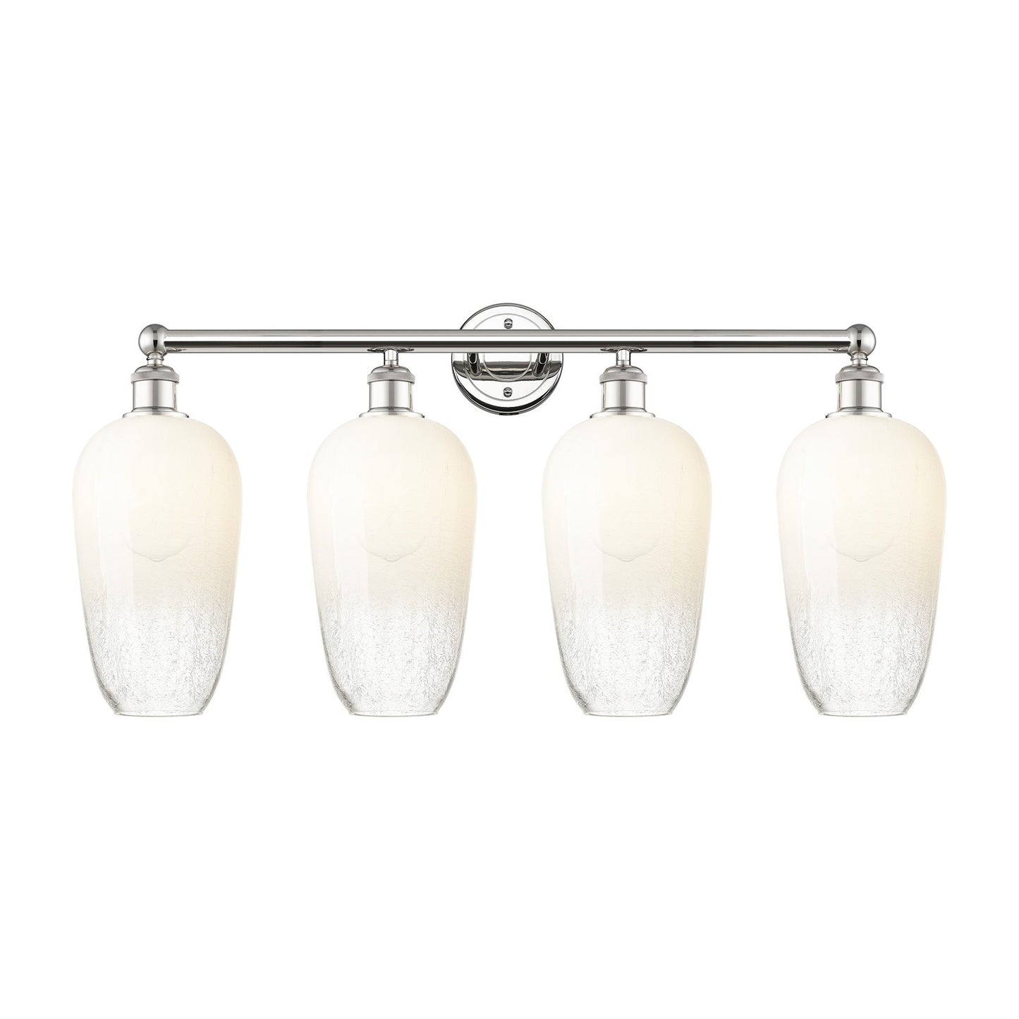 Innovations Brookhaven Flute 34in 4-Light Bath Vanity | Industrial Modern Polished Nickel and Opal Glass | Bathroom Vanity | 34 | Model 616-4W-PN-G484-7OP
