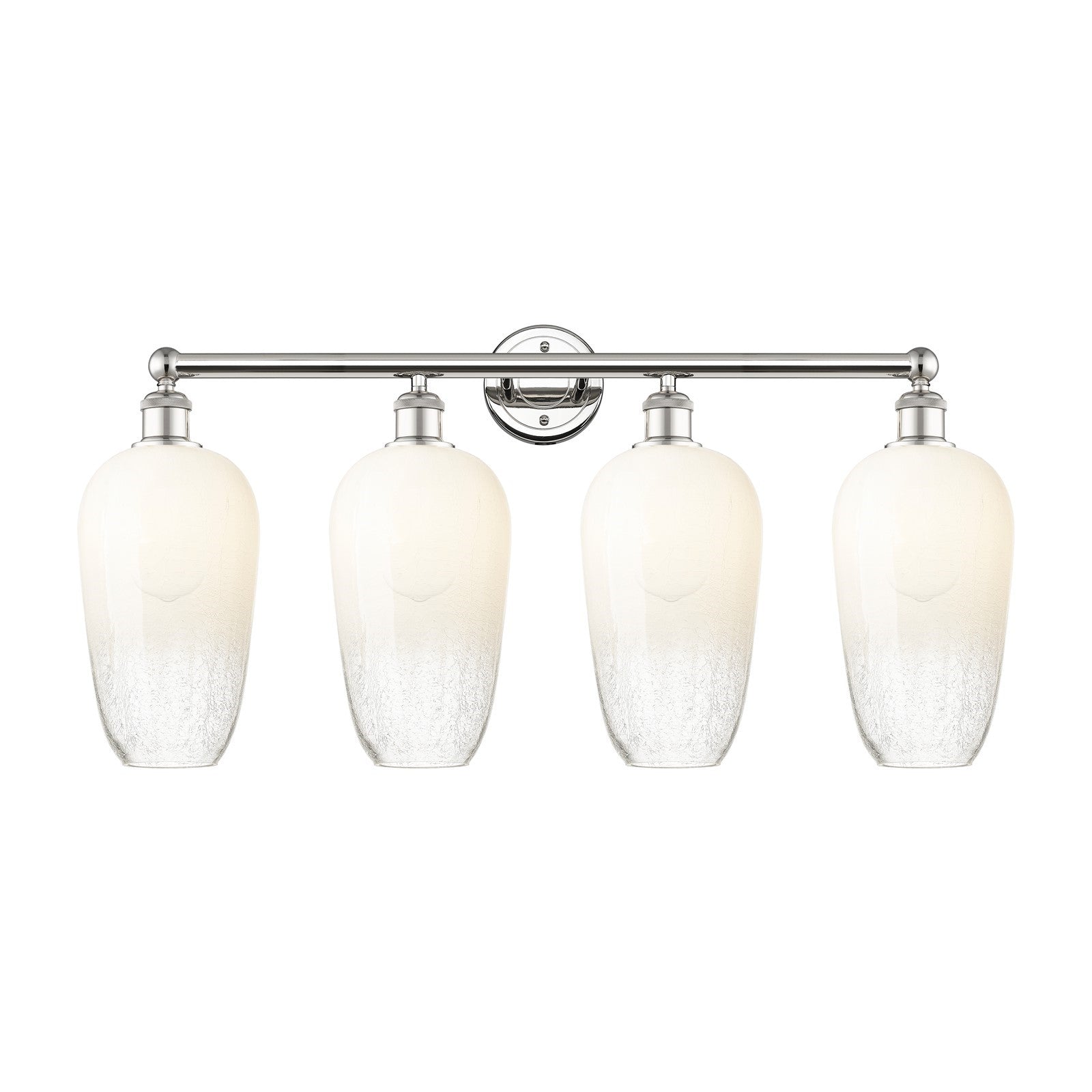 Innovations Brookhaven Flute 34in 4-Light Bath Vanity | Industrial Modern Polished Nickel and Opal Glass | Bathroom Vanity | 34 | Model 616-4W-PN-G484-7OP