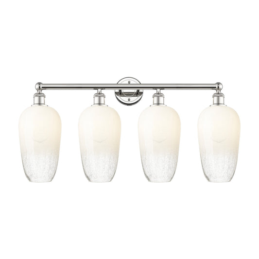Innovations Brookhaven Flute 34in 4-Light Bath Vanity | Industrial Modern Polished Nickel and Opal Glass | Bathroom Vanity | 34 | Model 616-4W-PN-G484-7OP