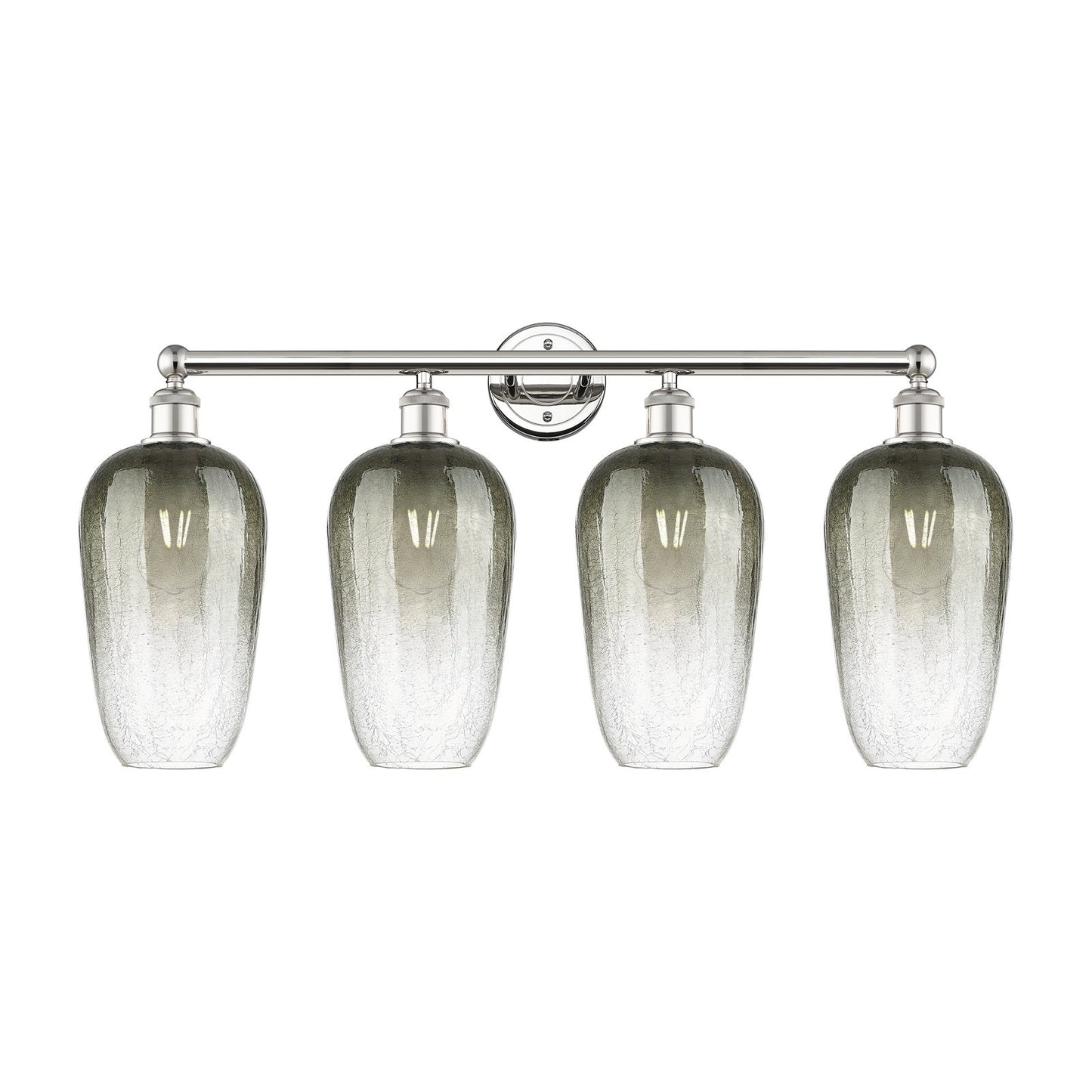 Innovations Brookhaven Flute 34in 4-Light Bath Vanity Light | Industrial Polished Nickel and Slate Glass | Bathroom Vanity | 34 | Model 616-4W-PN-G484-7SL