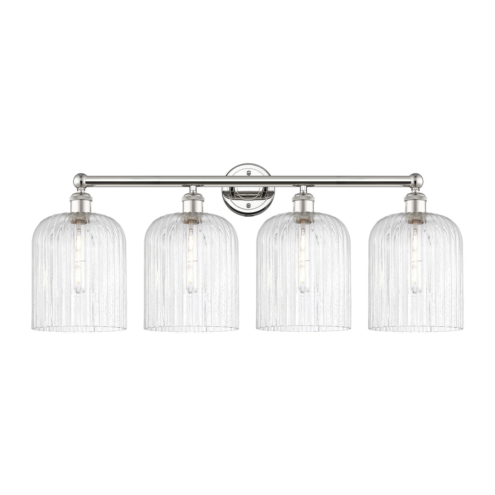Innovations Bridal Veil 32in 4-Light Bath Vanity Light | Art Nouveau Polished Nickel and Seedy Bell Glass | Bathroom & Powder | Model 616-4W-PN-G559-8SDY