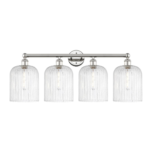 Innovations Bridal Veil 32in 4-Light Bath Vanity Light | Art Nouveau Polished Nickel and Seedy Bell Glass | Bathroom & Powder | Model 616-4W-PN-G559-8SDY
