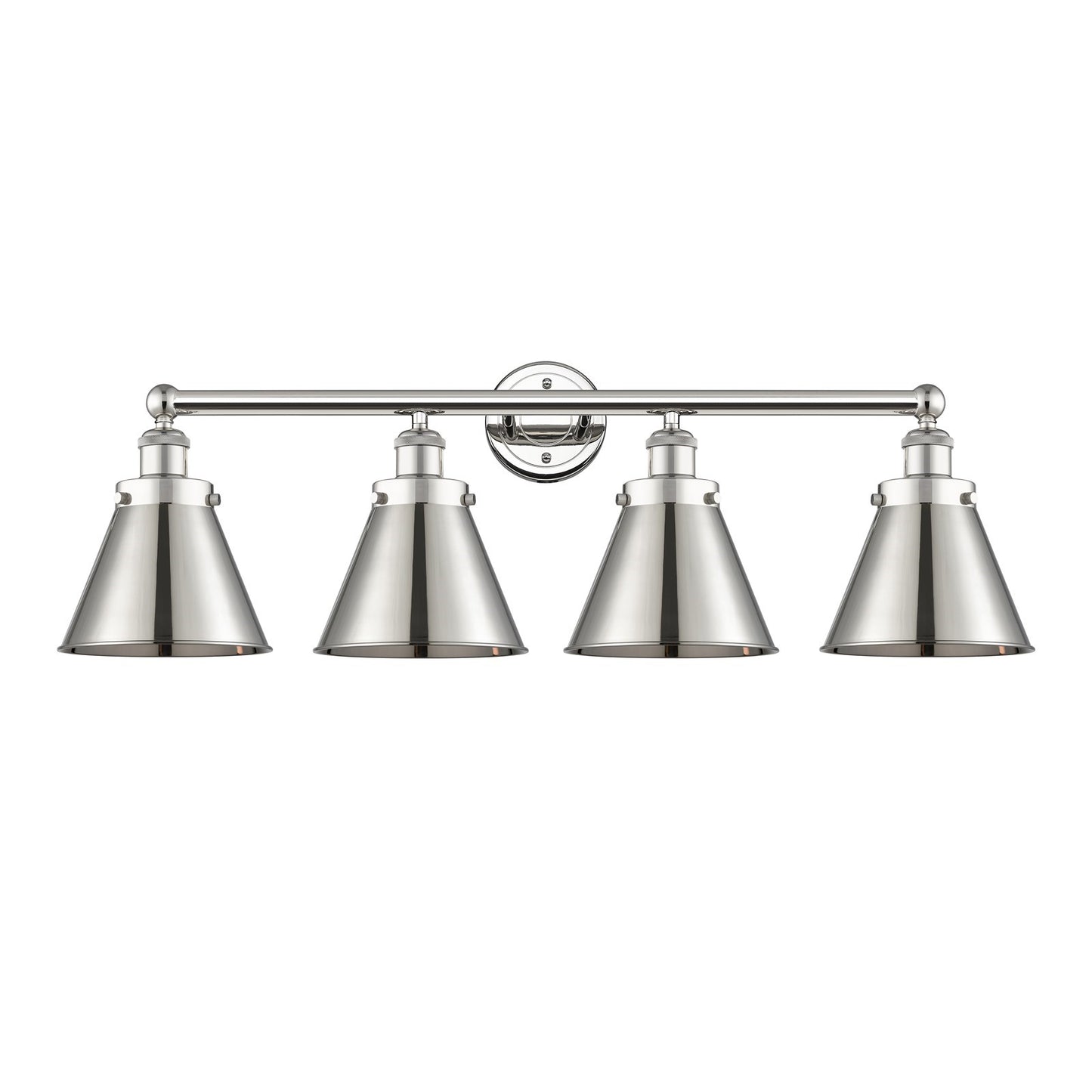 Innovations Appalachian 35in 4-Light Bath Vanity | Industrial Polished Nickel Steel and Cast Brass with Polished Nickel Metal | Model 616-4W-PN-M13-PN