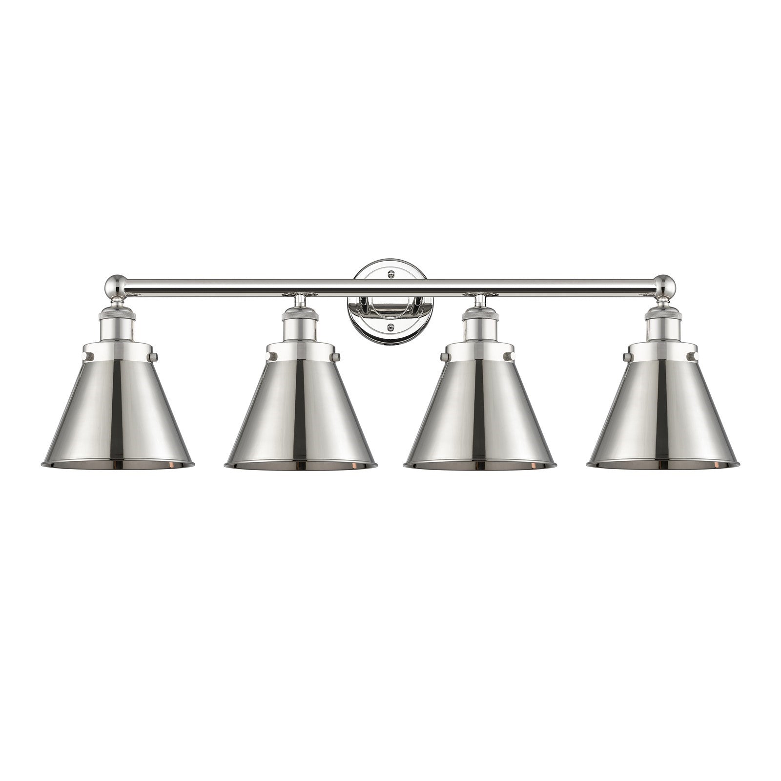 Innovations Appalachian 35in 4-Light Bath Vanity | Industrial Polished Nickel Steel and Cast Brass with Polished Nickel Metal | Model 616-4W-PN-M13-PN