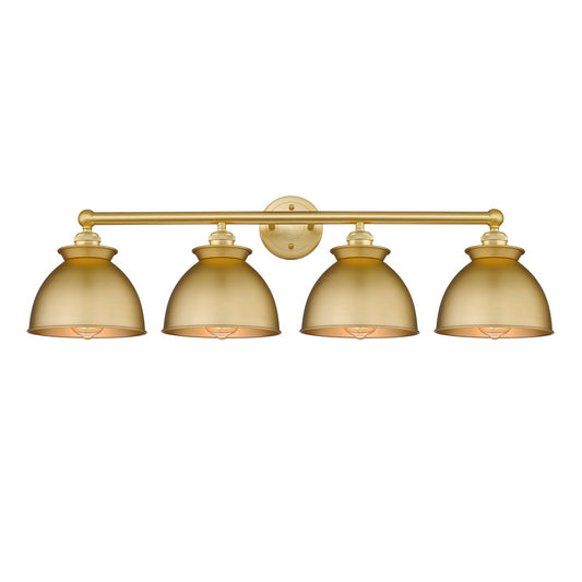 Innovations Adirondack 35in 4-Light Bath Vanity Light | Industrial Farmhouse Satin Gold Steel and Cast Brass with Satin Gold | Model 616-4W-SG-M14-SG