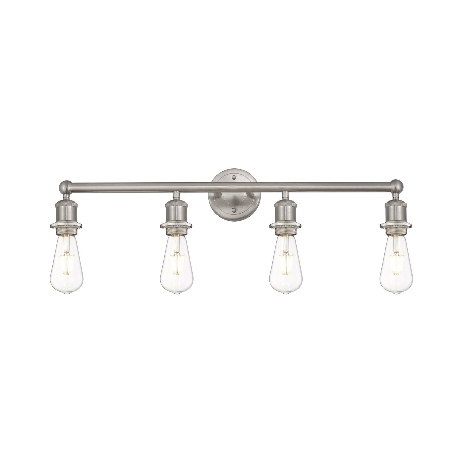 Innovations Edison 30in 4-Light Bath Vanity Light | Industrial Satin Nickel Steel and Cast Brass | Bathroom Vanity & Powder Room | 30.38 | Model 616-4W-SN