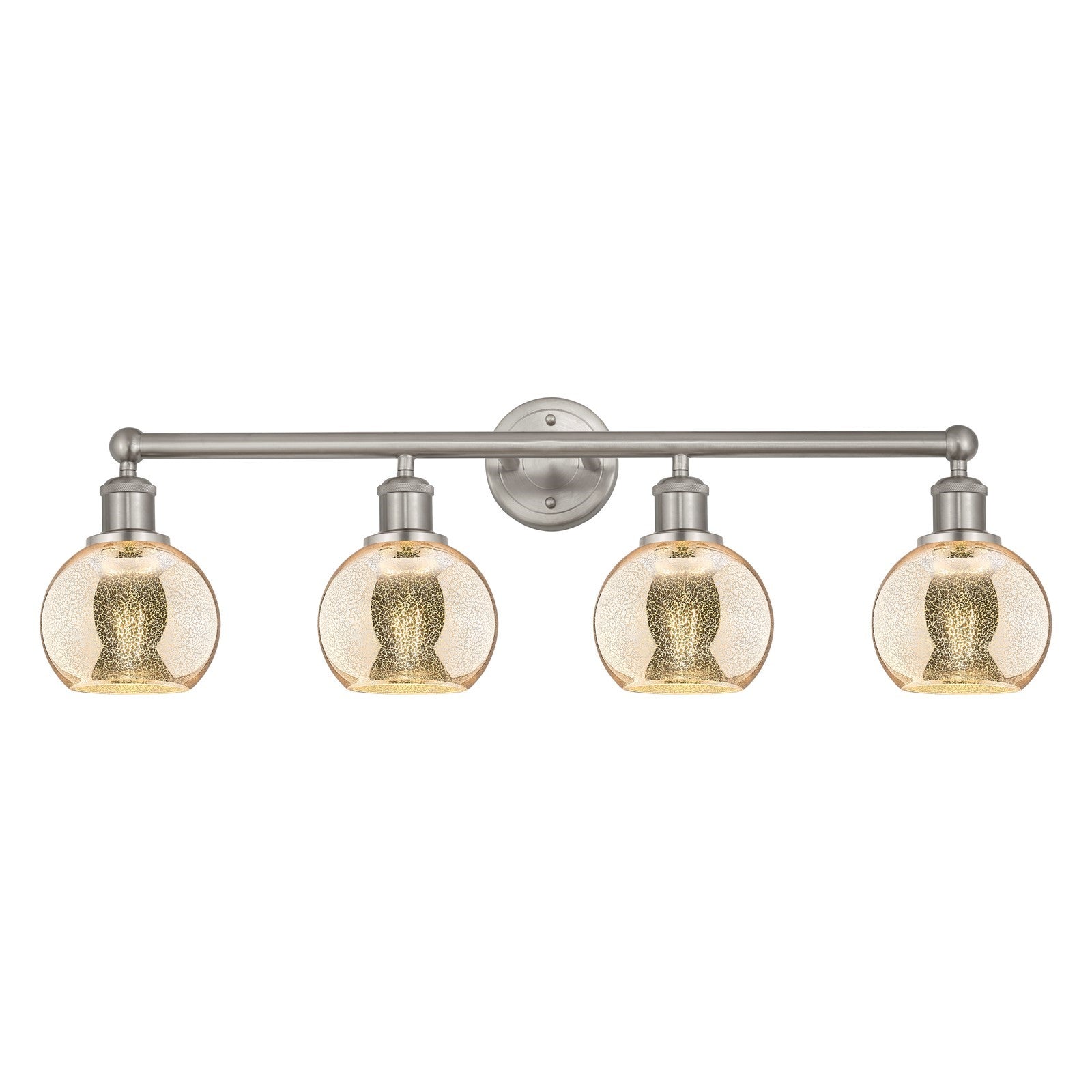 Innovations Athens 33in 4-Light Bath Vanity Light | Industrial Brushed Satin Nickel and Mercury Glass | Bathroom Vanity | 32.88 x | Model 616-4W-SN-G128-6