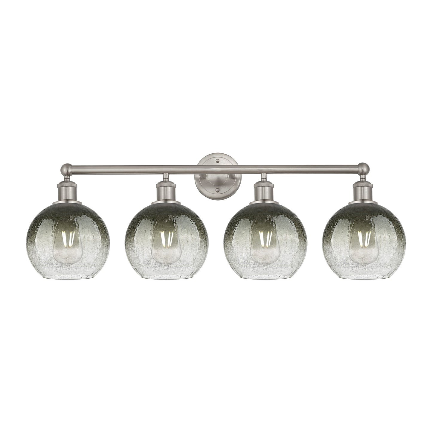 Innovations Brookhaven Globe 35in 4-Light Bath Vanity Light | Industrial Brushed Satin Nickel and Slate Glass | Bathroom Vanity | Model 616-4W-SN-G483-8SL