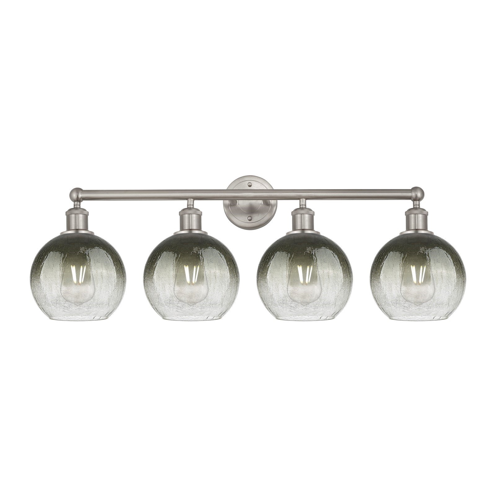Innovations Brookhaven Globe 35in 4-Light Bath Vanity Light | Industrial Brushed Satin Nickel and Slate Glass | Bathroom Vanity | Model 616-4W-SN-G483-8SL