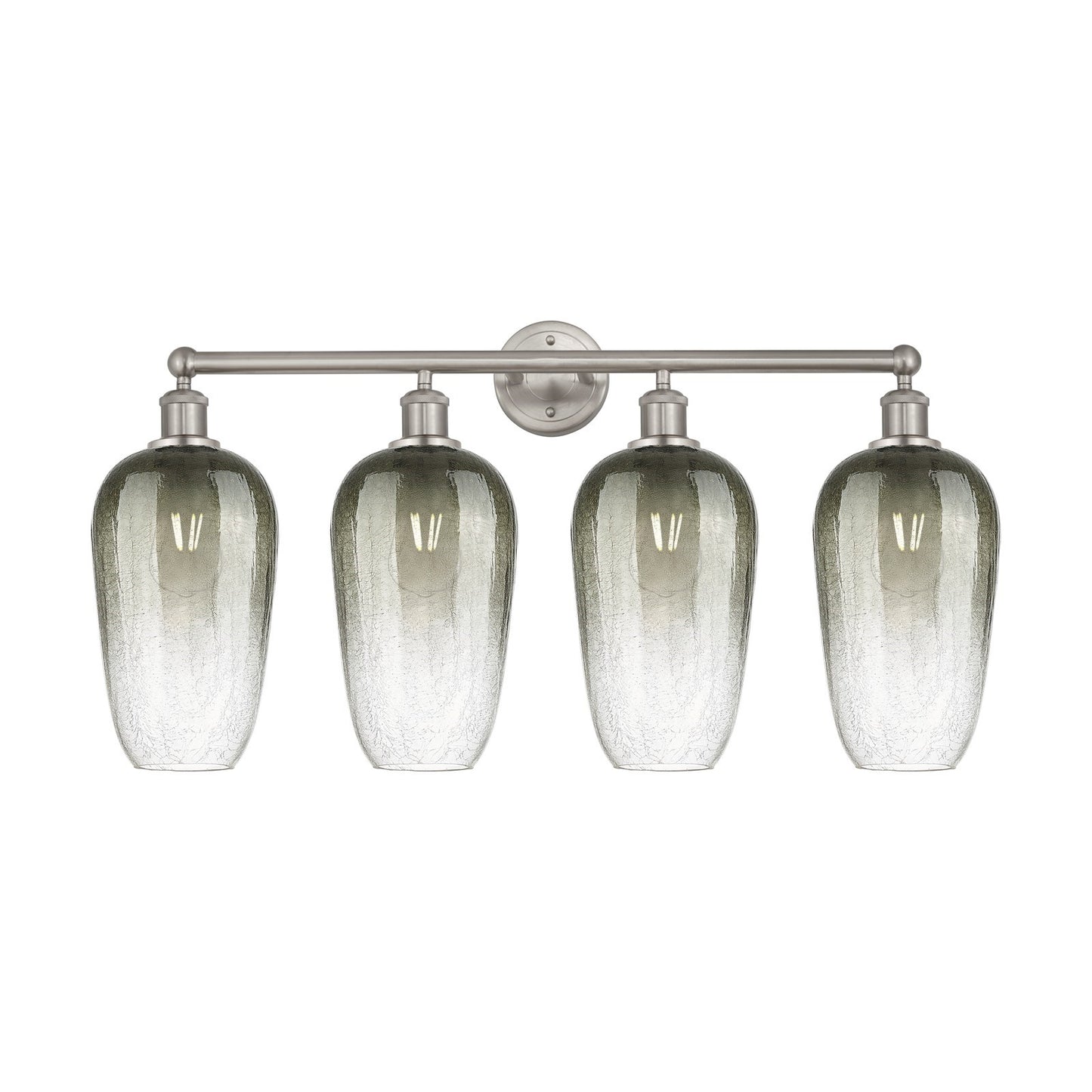 Innovations Brookhaven Flute 34in 4-Light Bath Vanity Light | Industrial Brushed Satin Nickel and Slate Glass | Kitchen & | Model 616-4W-SN-G484-7SL
