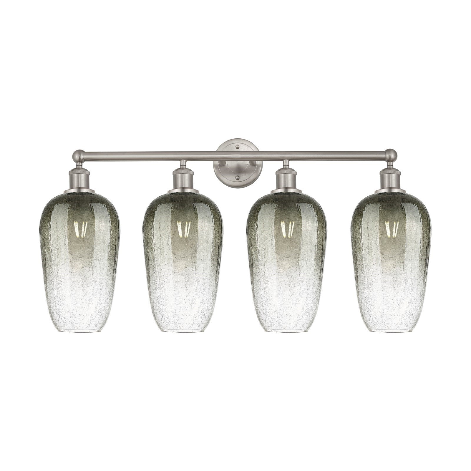 Innovations Brookhaven Flute 34in 4-Light Bath Vanity Light | Industrial Brushed Satin Nickel and Slate Glass | Kitchen & | Model 616-4W-SN-G484-7SL