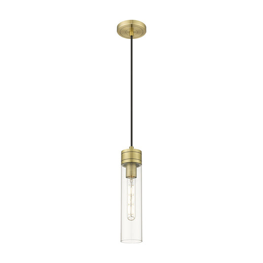 Innovations Boreas 3in 1-Light Mini Pendant | Contemporary Art Deco Antique Brass Steel and Clear Glass | Kitchen Island & | Model 617-1P-AB-G617-11CL