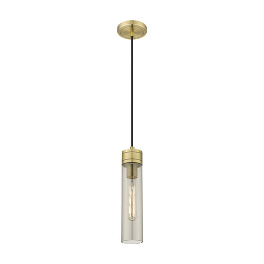 Innovations Boreas 3in 1-Light Mini Pendant | Contemporary Art Deco Antique Brass and Light Smoke Glass | Kitchen Island & | Model 617-1P-AB-G617-11SM