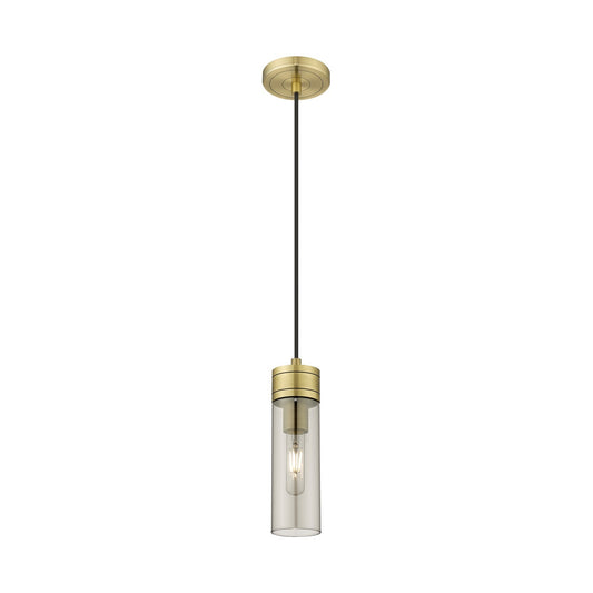 Innovations Boreas 3in 1-Light Mini Pendant | Contemporary Art Deco Antique Brass Steel and Light Smoke Glass | Kitchen Island | Model 617-1P-AB-G617-8SM