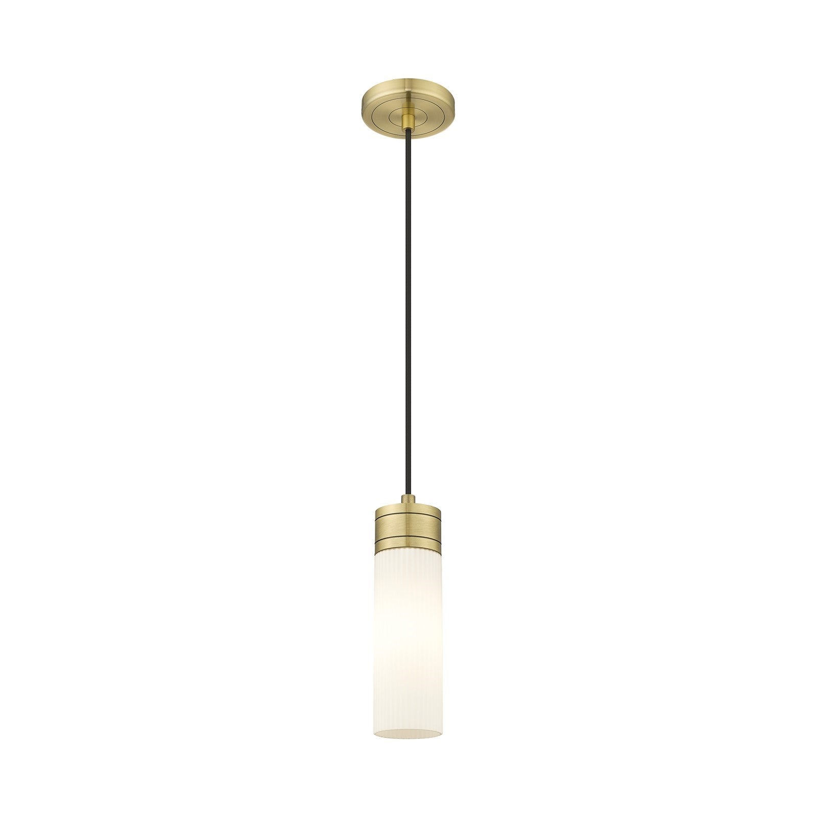 Innovations Boreas 3in 1-Light Mini Pendant | Contemporary Antique Brass and Striped White Frosted Glass | Kitchen Island & | Model 617-1P-AB-G617-8SWH