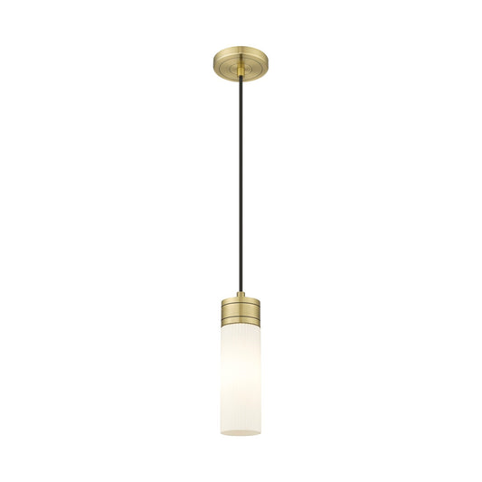 Innovations Boreas 3in 1-Light Mini Pendant | Contemporary Antique Brass and Striped White Frosted Glass | Kitchen Island & | Model 617-1P-AB-G617-8SWH