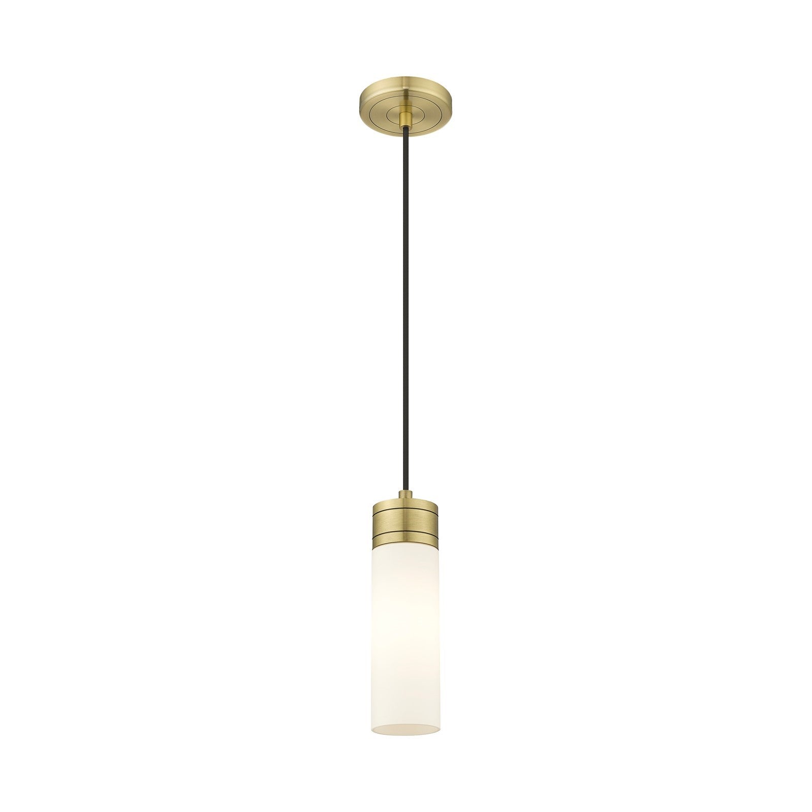 Innovations Boreas 3in 1-Light Mini Pendant | Contemporary Art Deco Antique Brass and White Frosted Glass | Kitchen Island & | Model 617-1P-AB-G617-8WH