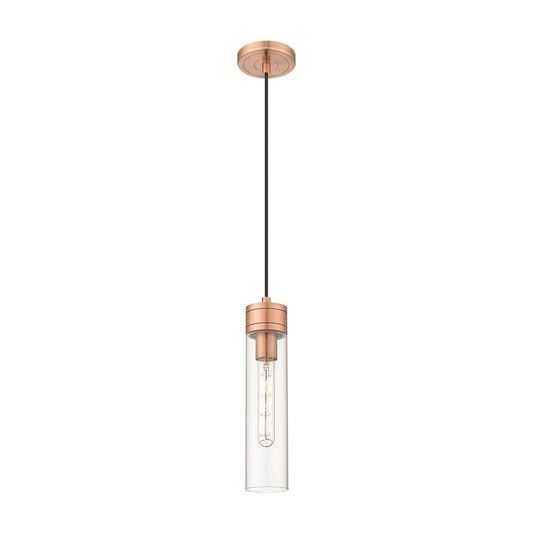 Innovations Boreas 3in 1-Light Mini Pendant | Contemporary Art Deco Antique Copper Steel and Clear Glass | Kitchen Island & | Model 617-1P-AC-G617-11CL