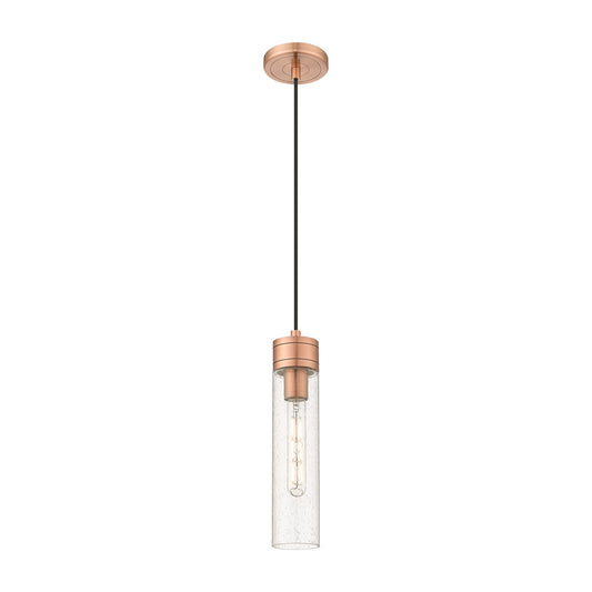 Innovations Boreas 3in 1-Light Mini Pendant | Contemporary Art Deco Antique Copper Steel and Seedy Glass | Kitchen Island & | Model 617-1P-AC-G617-11SDY