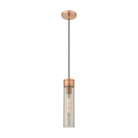 Innovations Boreas 3in 1-Light Mini Pendant | Contemporary Art Deco Antique Copper Steel and Light Smoke Glass | Kitchen | Model 617-1P-AC-G617-11SM
