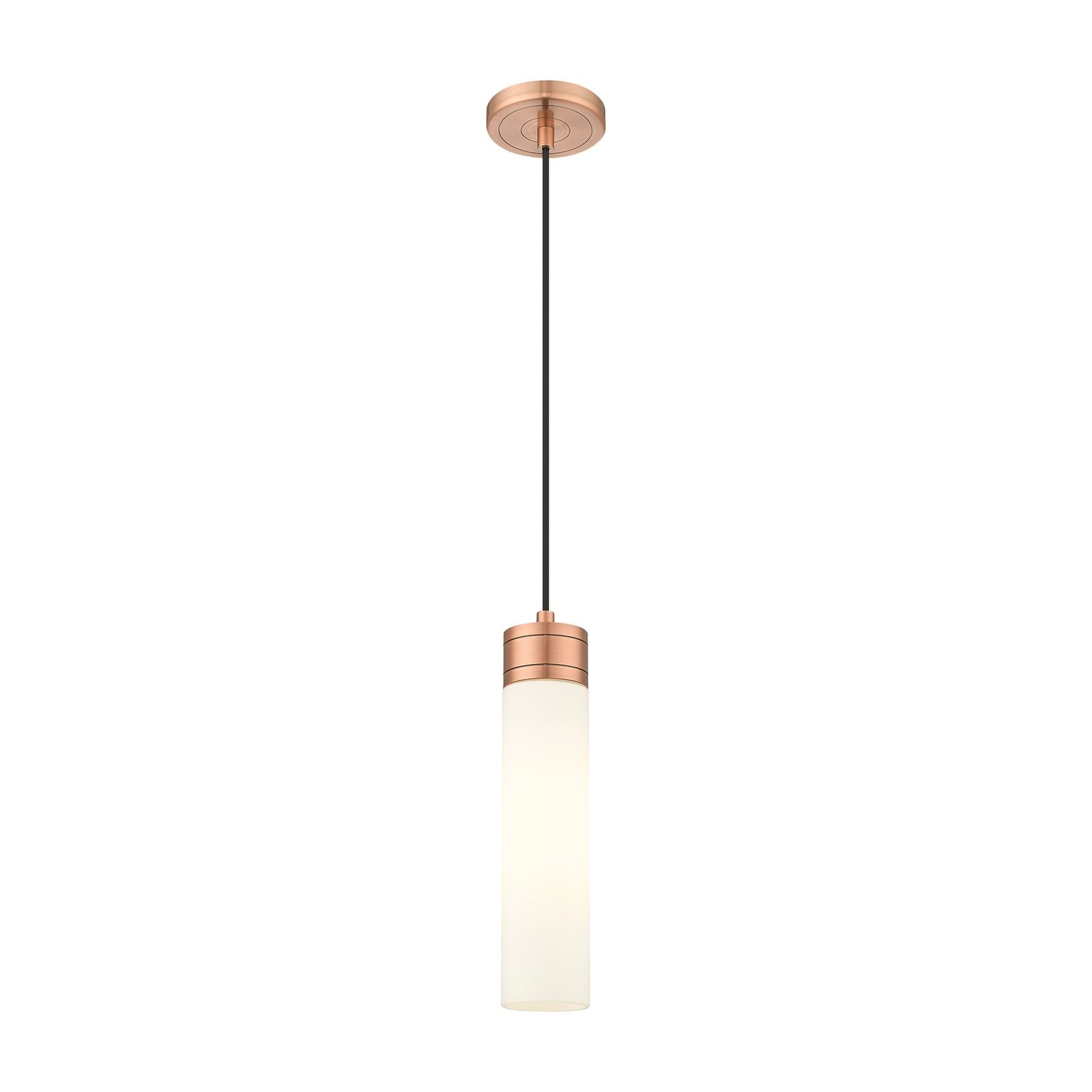 Innovations Boreas 3in 1-Light Mini Pendant | Contemporary Art Deco Antique Copper Steel and White Frosted Glass | Kitchen | Model 617-1P-AC-G617-11WH