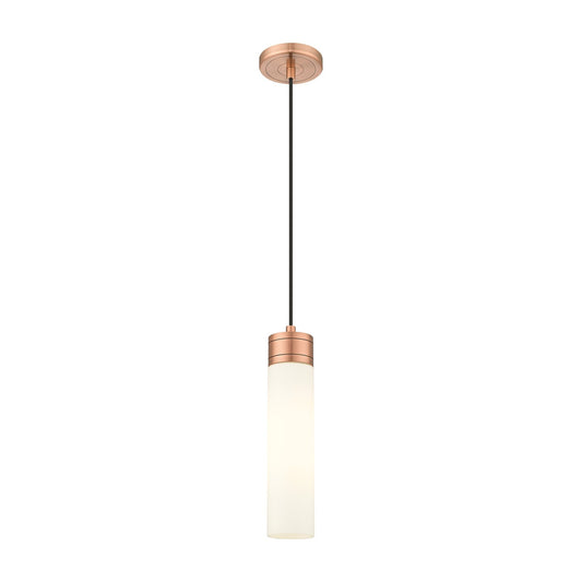 Innovations Boreas 3in 1-Light Mini Pendant | Contemporary Art Deco Antique Copper Steel and White Frosted Glass | Kitchen | Model 617-1P-AC-G617-11WH