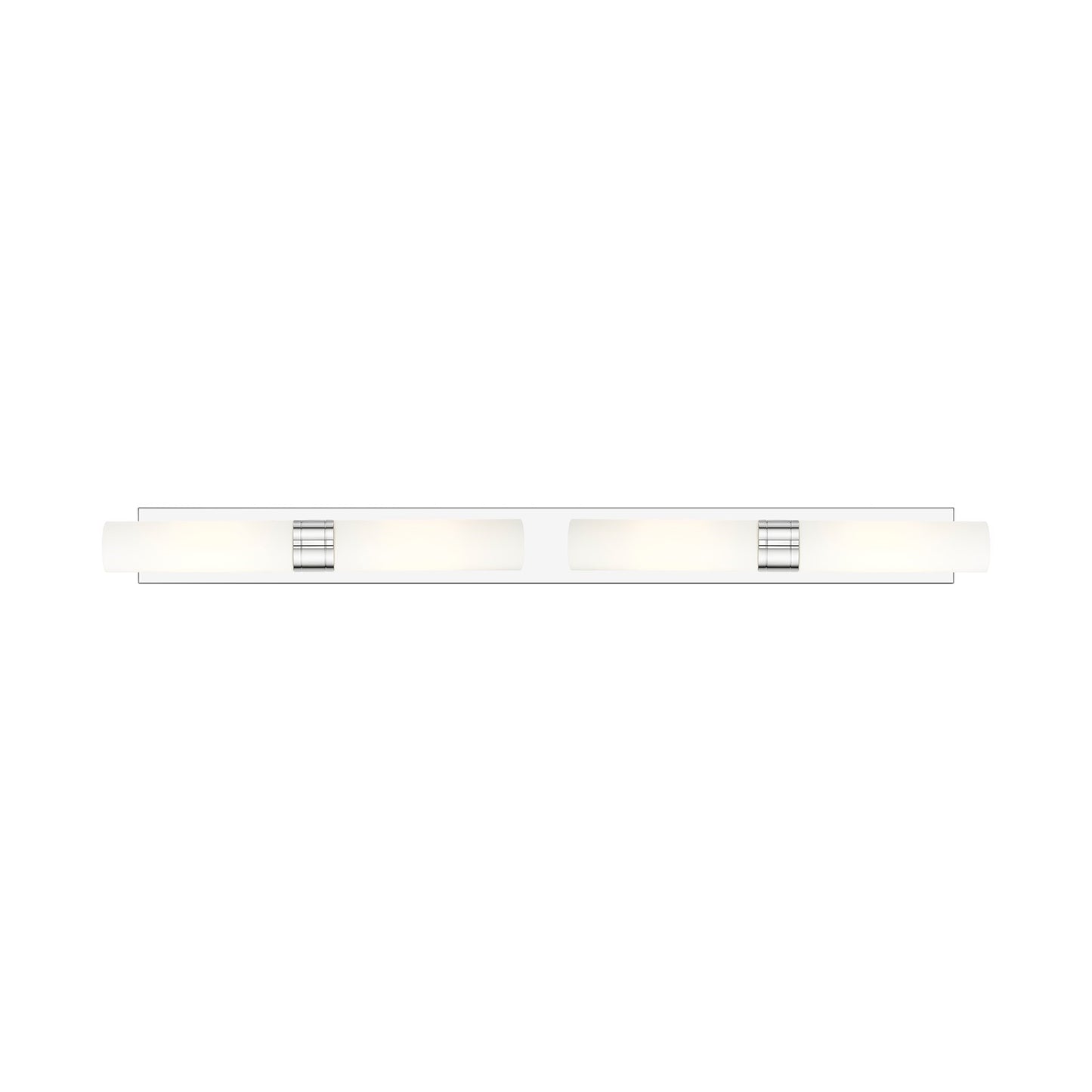 Innovations Boreas 51in 4-Light Bath Vanity Light | Contemporary Art Deco Polished Chrome and White Frosted Glass | Bathroom | Model 617L-4W-PC-G617-11WH