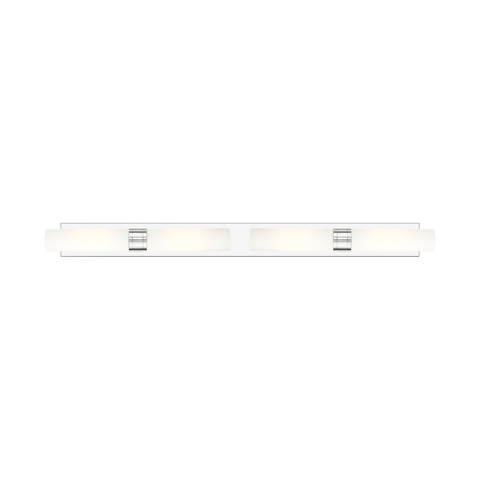 Innovations Boreas 51in 4-Light Bath Vanity Light | Contemporary Art Deco Polished Chrome and White Frosted Glass | Bathroom | Model 617L-4W-PC-G617-11WH