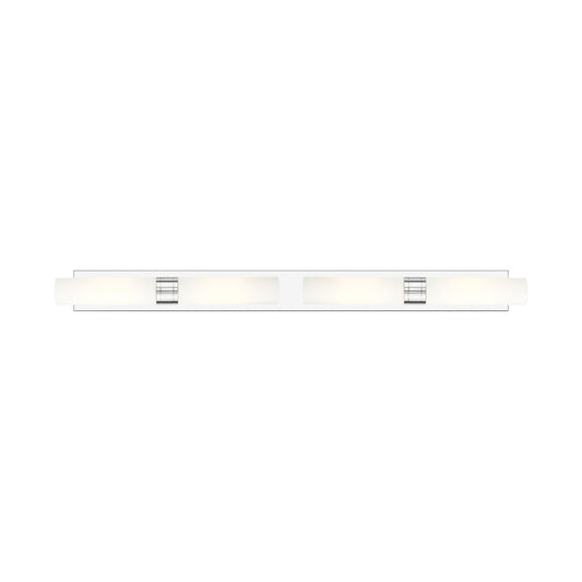 Innovations Boreas 51in 4-Light Bath Vanity Light | Contemporary Art Deco Polished Chrome and White Frosted Glass | Bathroom | Model 617L-4W-PC-G617-11WH