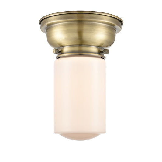 Innovations 311 Dover 1 Light Flush Mount, A Brass/M White