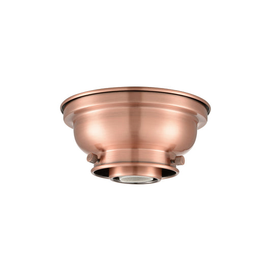 Innovations Franklin Restoration 6.25in 1-Light Flush Mount | Industrial Antique Copper Steel | Damp Rated Hallway & Entryway | 6.25 x | Model 623-1F-AC