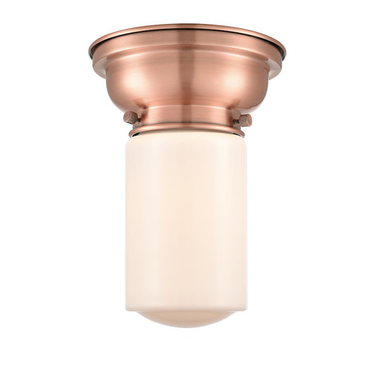 Innovations 311 Dover 1 Light Flush Mount, A Copper/M White