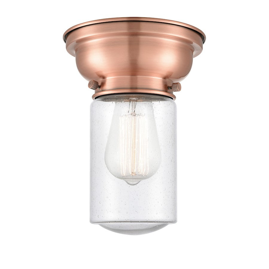 Innovations 314 Dover 1 Light Flush Mount, Antique Copper/Seedy