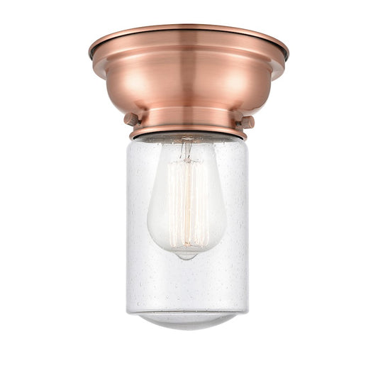 Innovations 314 Dover 1 Light Flush Mount, Antique Copper/Seedy