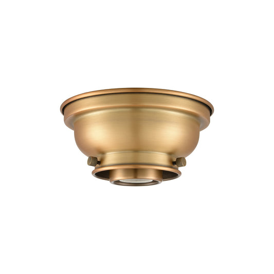 Innovations Franklin Restoration 6in 1-Light Flush Mount | Industrial Brushed Brass Steel | Damp Location Hallway & Bathroom | 6.25 x | Model 623-1F-BB