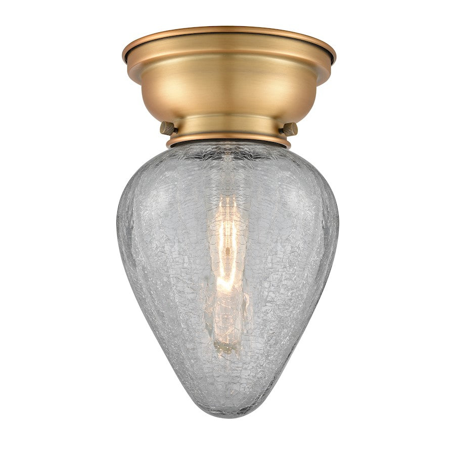 Innovations 165 Geneseo 1 Light Flush Mount, B Brass/Crackle