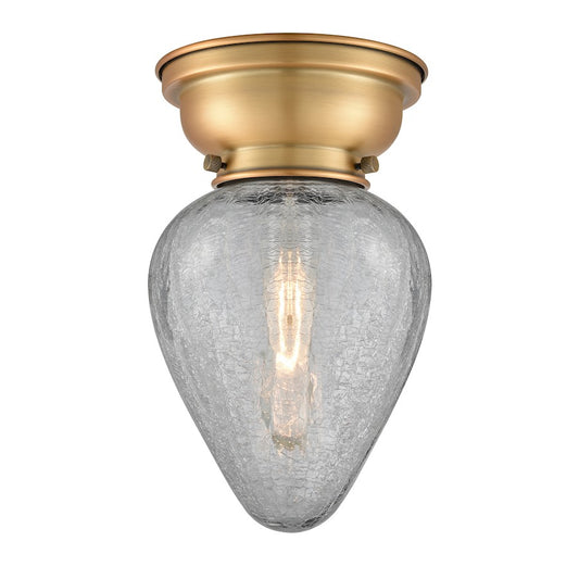 Innovations 165 Geneseo 1 Light Flush Mount, B Brass/Crackle