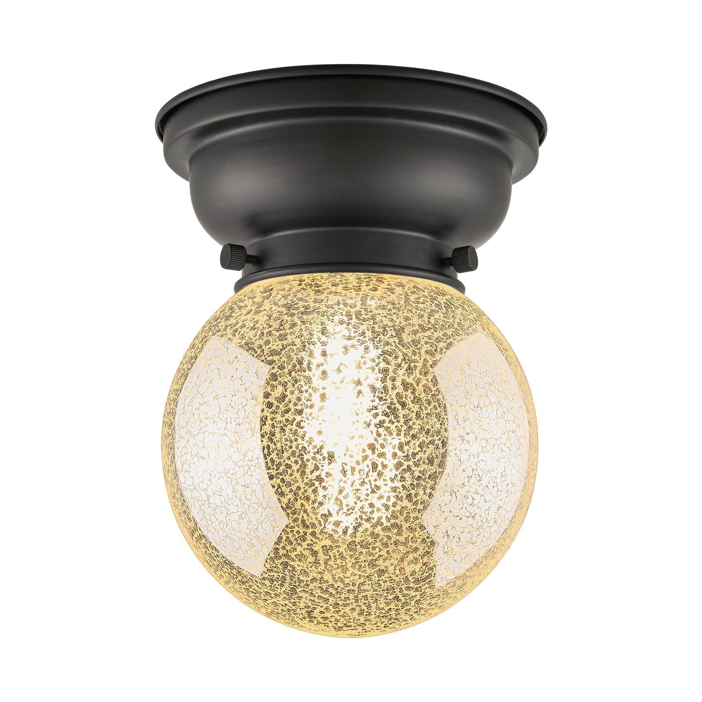 Innovations Beacon 6in 1-Light Flush Mount | Industrial Matte Black Steel and Mercury Seeded Glass | Hallway & Entryway | 6 x 6 x | Model 623-1F-BK-G208-6