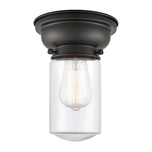 Innovations 312 Dover 1 Light Flush Mount, Matte Black/Clear