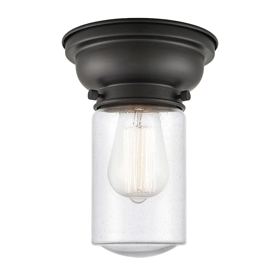 Innovations 314 Dover 1 Light Flush Mount, Matte Black/Seedy