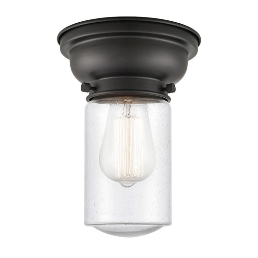 Innovations 314 Dover 1 Light Flush Mount, Matte Black/Seedy
