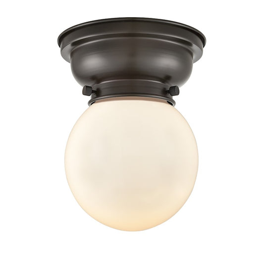 Innovations Beacon 1 Light Flush Mount, Bronze/Matte White