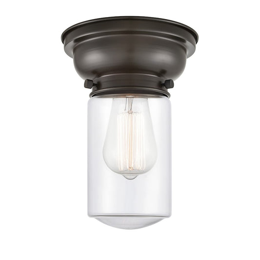 Innovations 312 Dover 1 Light Flush Mount, OR Bronze/Clear