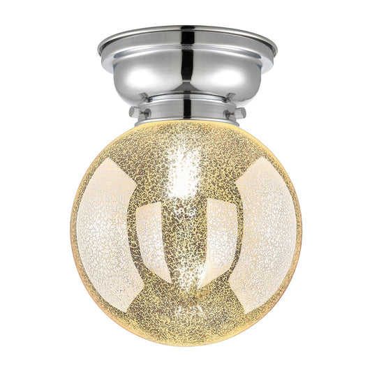 Innovations Beacon 8in 1-Light Flush Mount | Industrial Polished Chrome Steel and Mercury Seeded Glass | Entryway & Hallway | 8 x | Model 623-1F-PC-G208-8