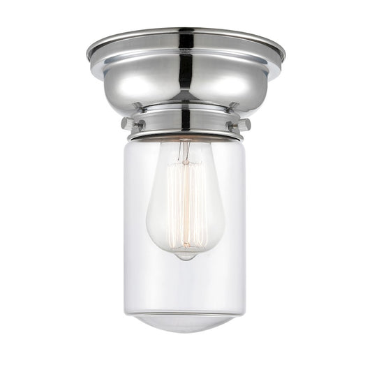 Innovations 312 Dover 1 Light Flush Mount, P Chrome/Clear